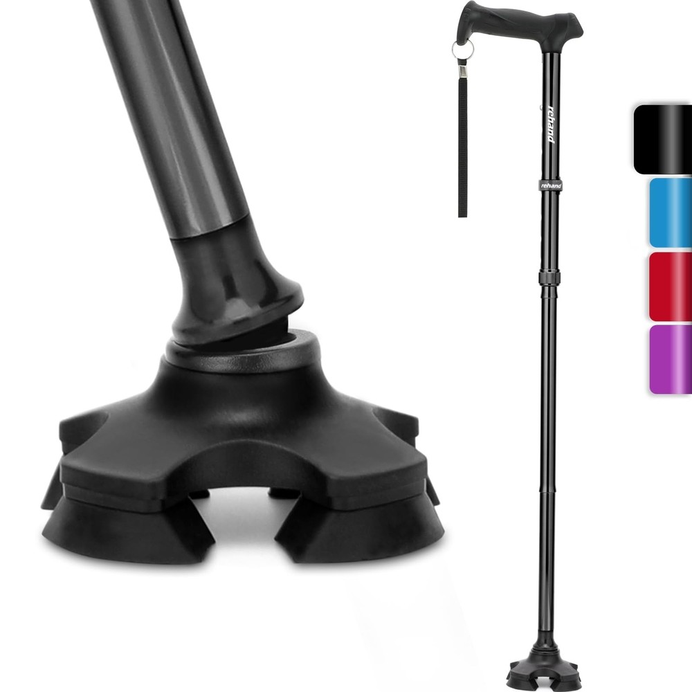 Foldable Walking Cane, Men, Women, Adjustable, Self Standing, Pivot, Bag