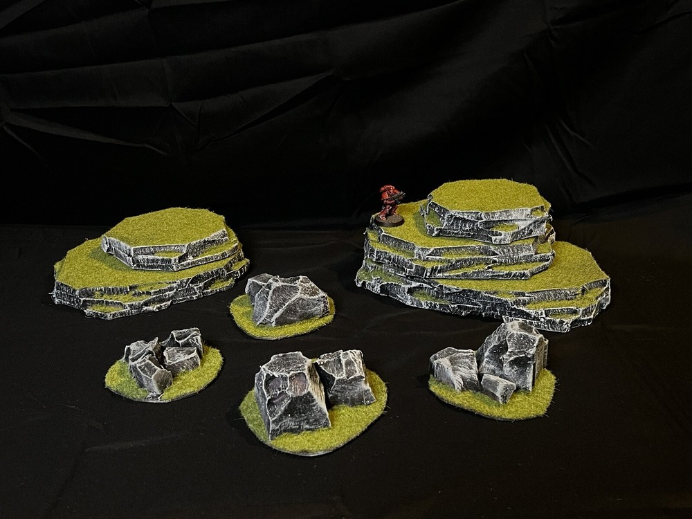 Wargaming Terrain Modular Grassy Hills Compatible With Warhammer 40k / Dnd