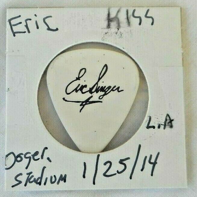 Eric Singer Guitar Pick Kiss Dodger Stadium Jan. 25, 2014