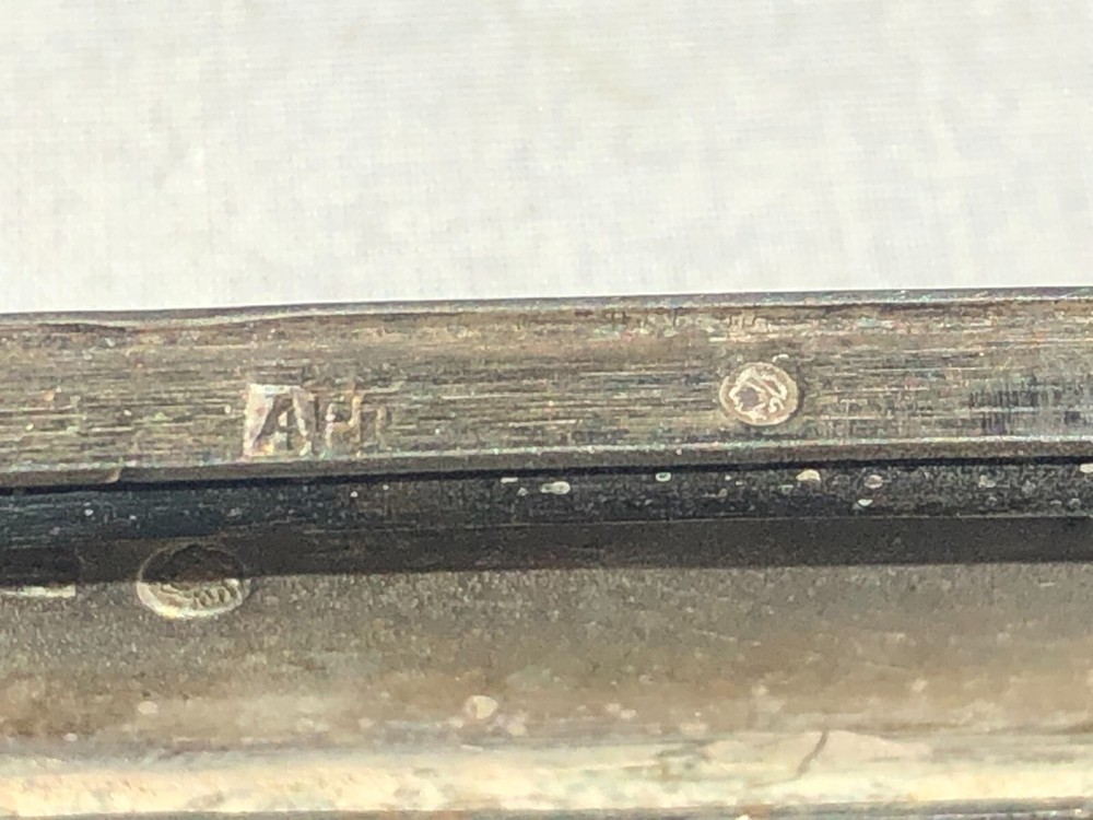 Antique Russian 84 Silver Niello Cigarettes Case in Middle Eastern Test.