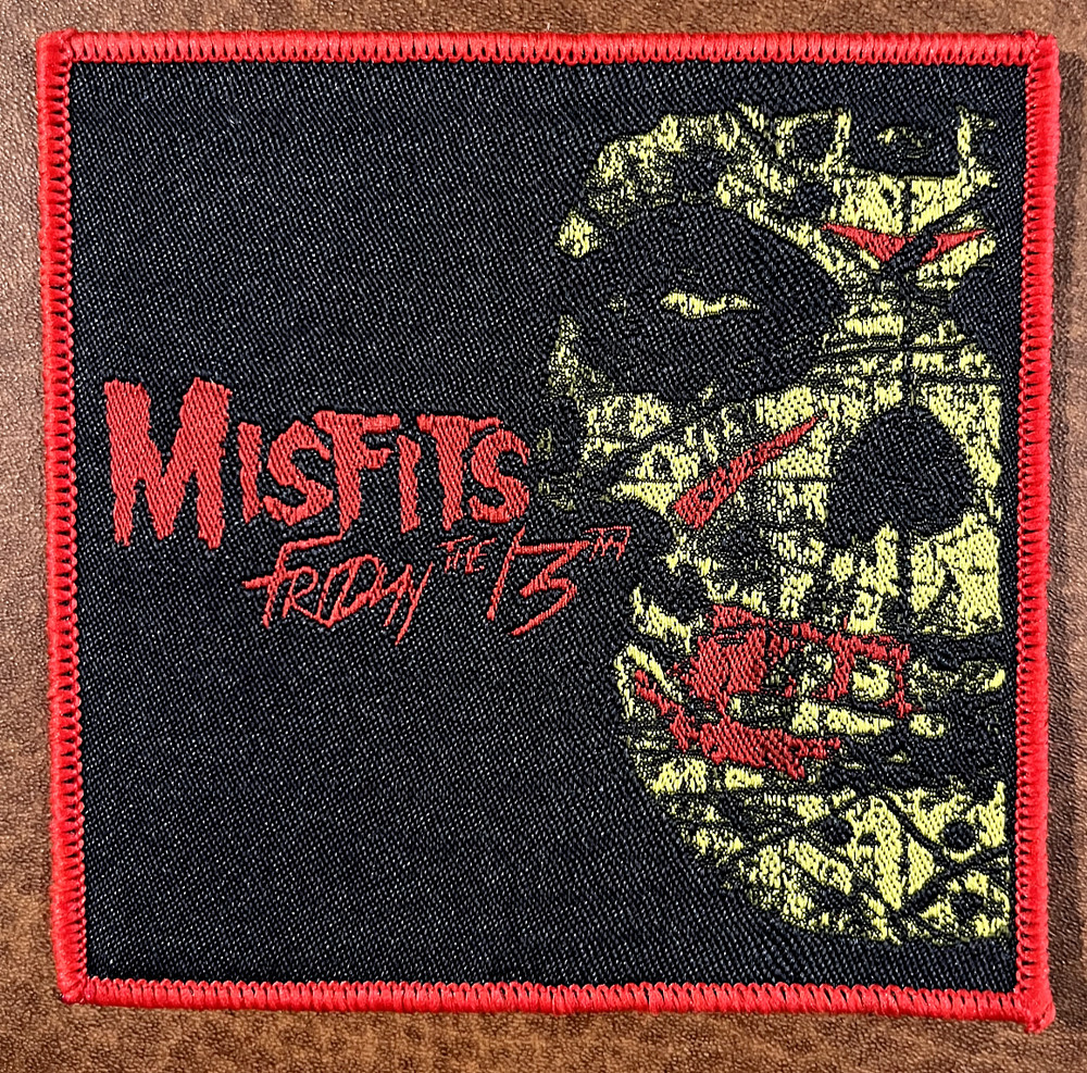 MISFITS FRIDAY THE 13TH SEW ON RED BORDER WOVEN PATCH