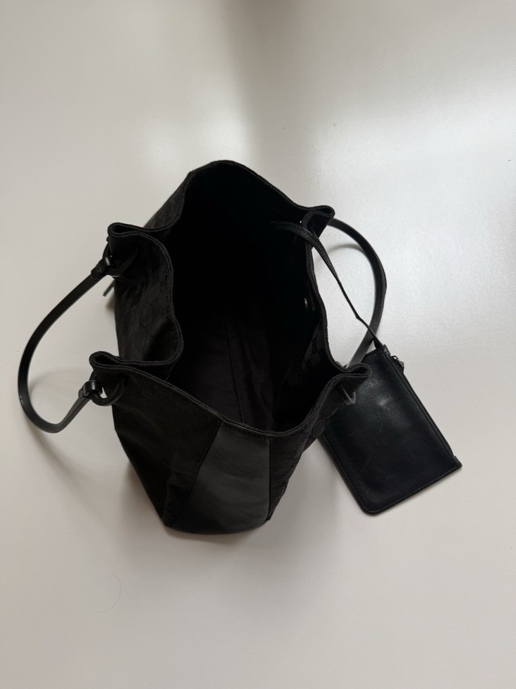 Gucci GG Pattern Black Tote Bag With Pouch