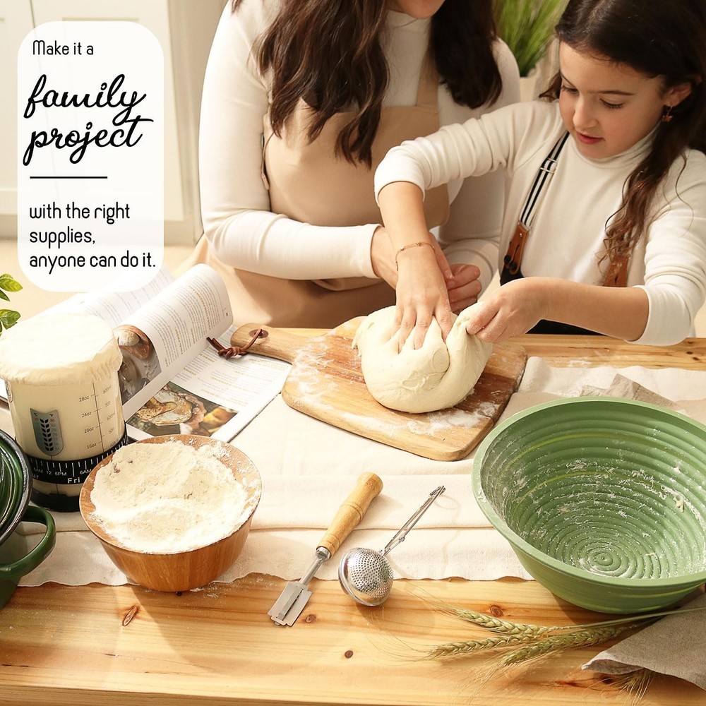 Beginner-Friendly Sourdough Starter Kit with 34 Oz Jar & Baking Accessories