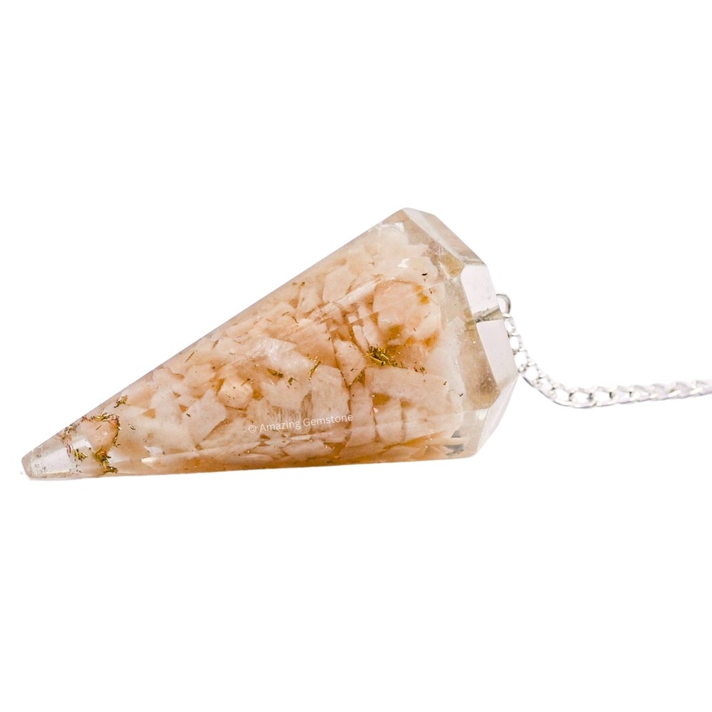 Cream Moonstone Orgone Crystal Pendulums