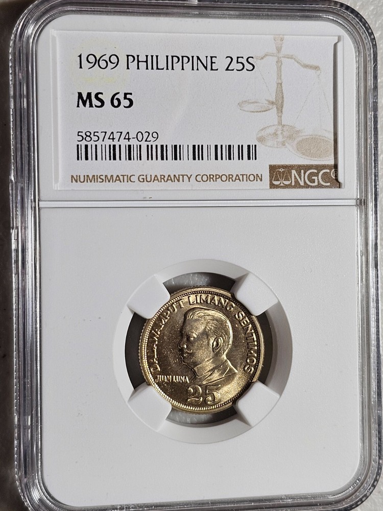 Philippines 25 Sentimos 1969 NGC MS 65