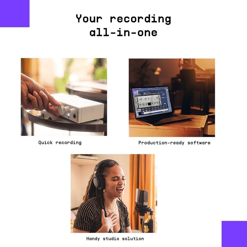 Arturia MiniFuse Recording Pack — USB Audio Interface Bundle with Condenser M...