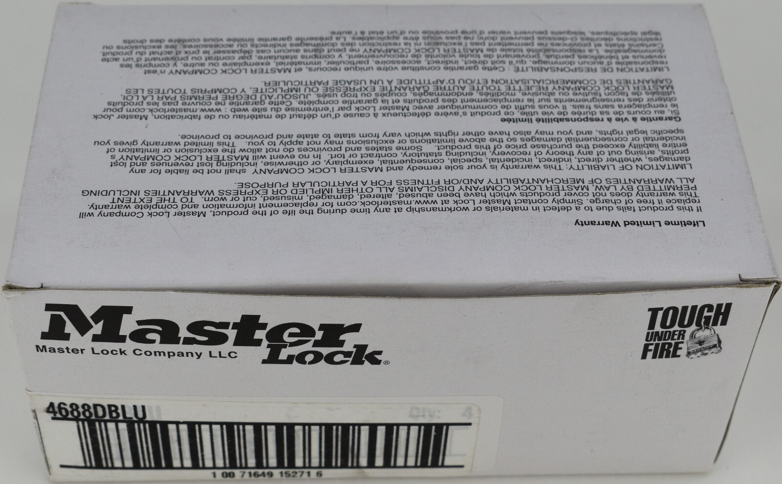 Box of 4 Master Lock 4688DBLU TSA Approved Blue 3 Dial Combination Luggage Lock