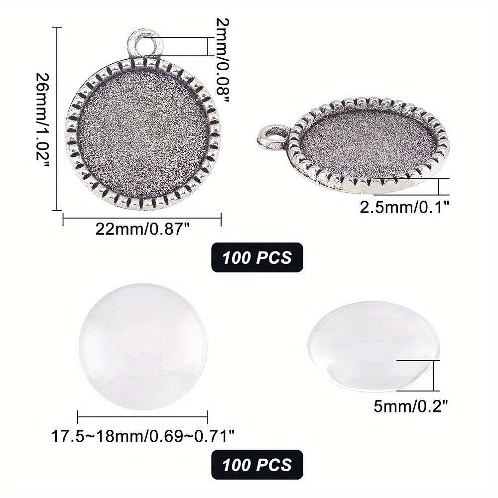 200pcs Half Round Making Kits Including style Alloy Settings