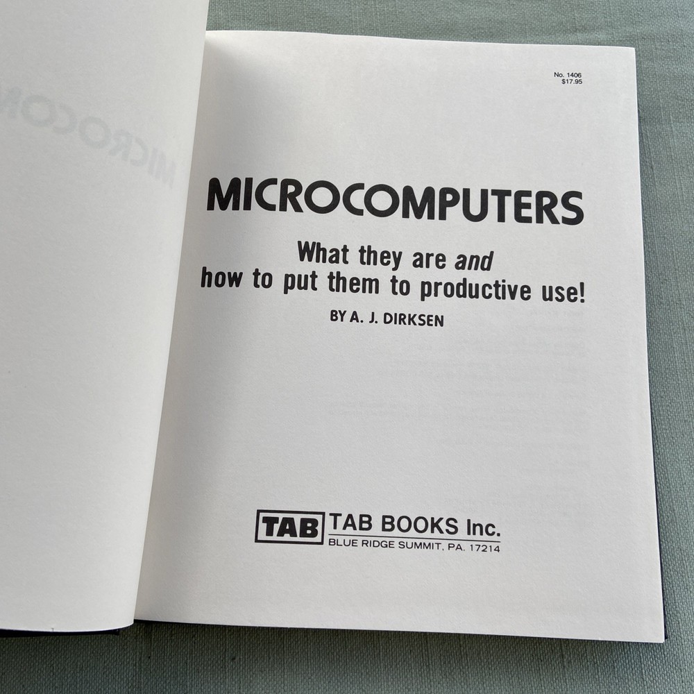 Microcomputers AJ Dirksen Tab Vintage Computer Book 1st Printing Intel HC 1982