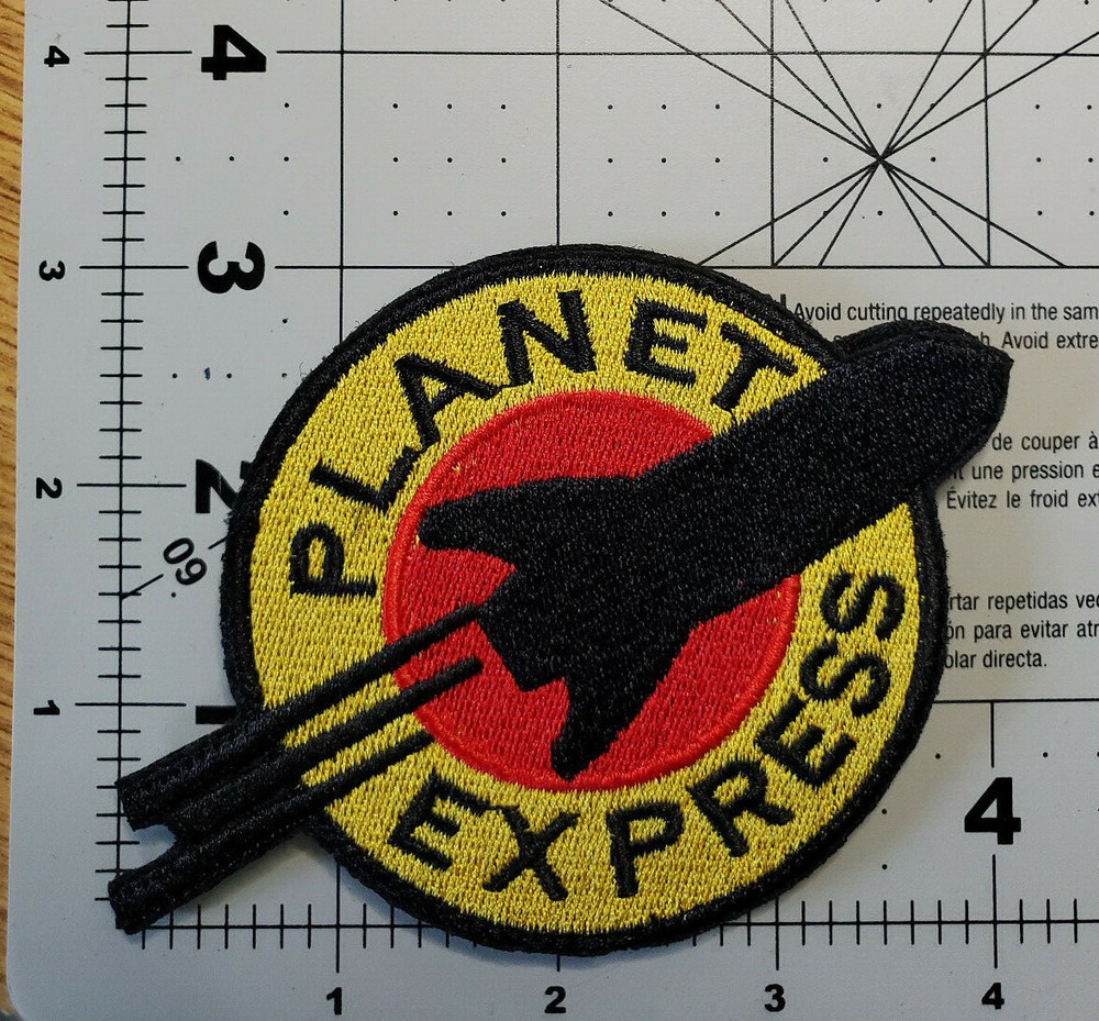Futurama Planet Express Logo embroidered Patch 4 inches wide with Hook & Loop