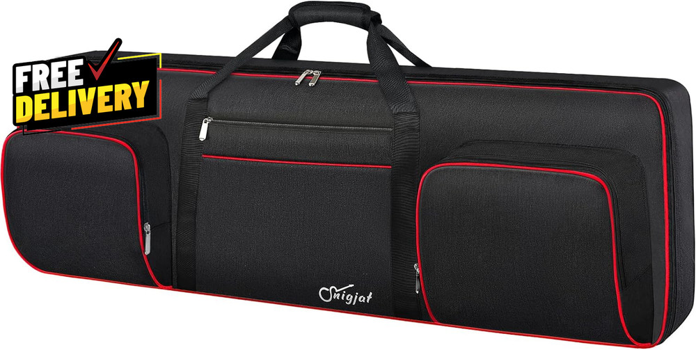 76 Key Keyboard Case Soft Padded Piano Case with Handle and Adjustable Shoulder