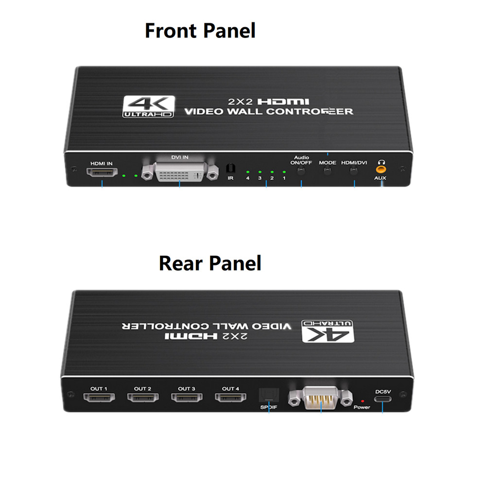 1X2 1X4 1X3 2X1 3x1 4X1 2x2 HDMI DVI Multi Video Controller Processor Splicer d