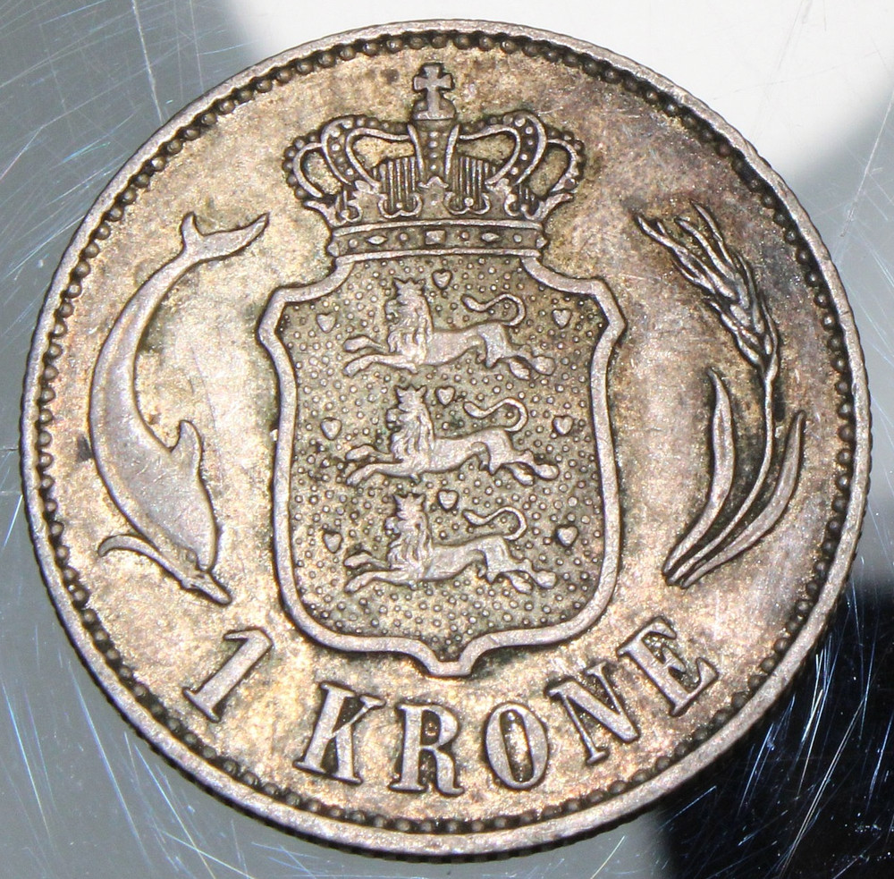 Denmark, 1898 Silver 1 Krone - VF !!