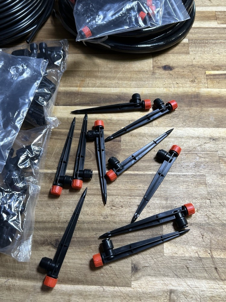 Complete 234FT Drip Irrigation System with 87 Quick Connectors - Automatic Sprin