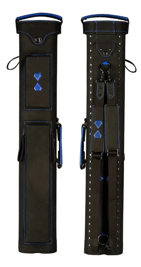 Becue Blue 3x6 Hard Leather Pool Cue Case