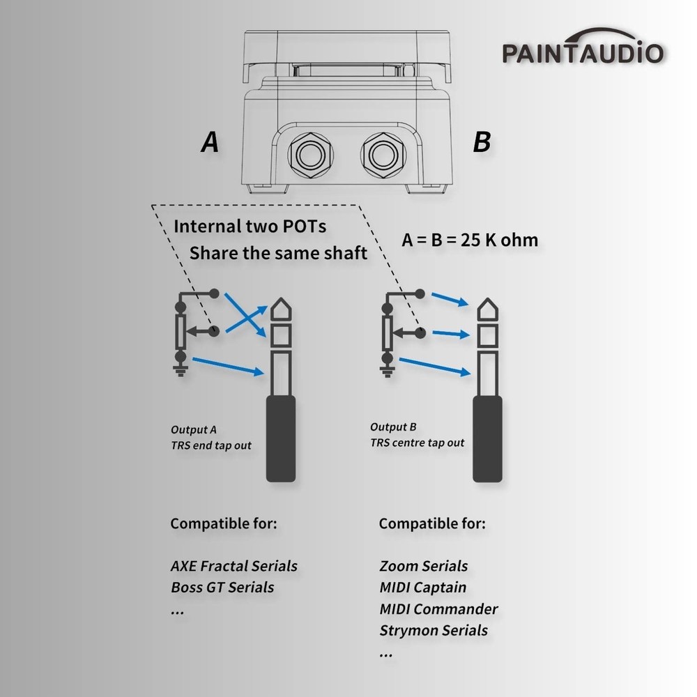 Paint Audio Foot Captain Dual Outputs Expression Pedal Multi-effects for Tip/...