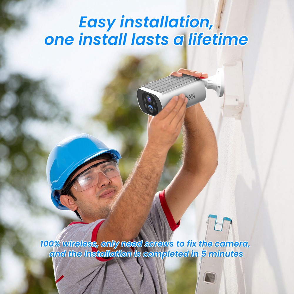 ANRAN 4MP CCTV Solar Security Camera System Wireless Battery Night Vision