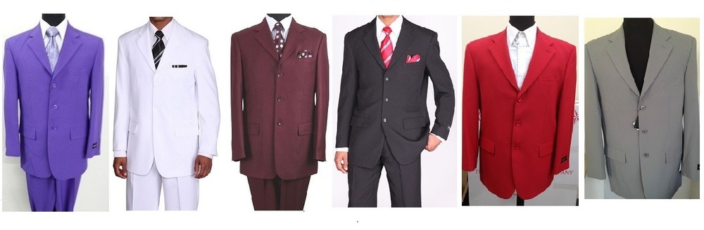 Men's Basic Single Breast 3 Button Work Suit with Pants Fortino Landi 802P