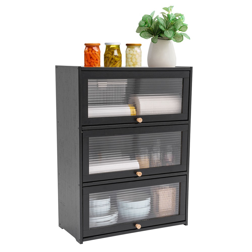 Stylish Black Storage Cabinet – Space-Saving Solution for Home Organization