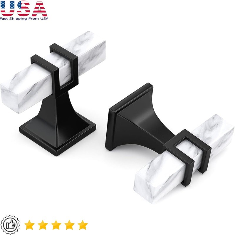 20 Pack Marble Cabinet Knobs T Bar Solid Zinc Aluminum Hardware Dresser Drawer