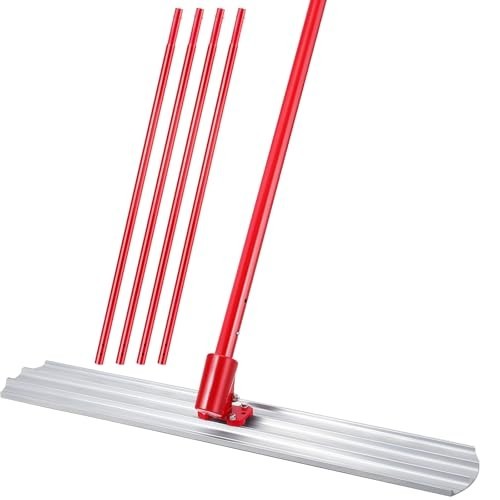 46"x8" Bull Float Magnesium Concrete Float Tool w/ 4 Extendable Handle Round End
