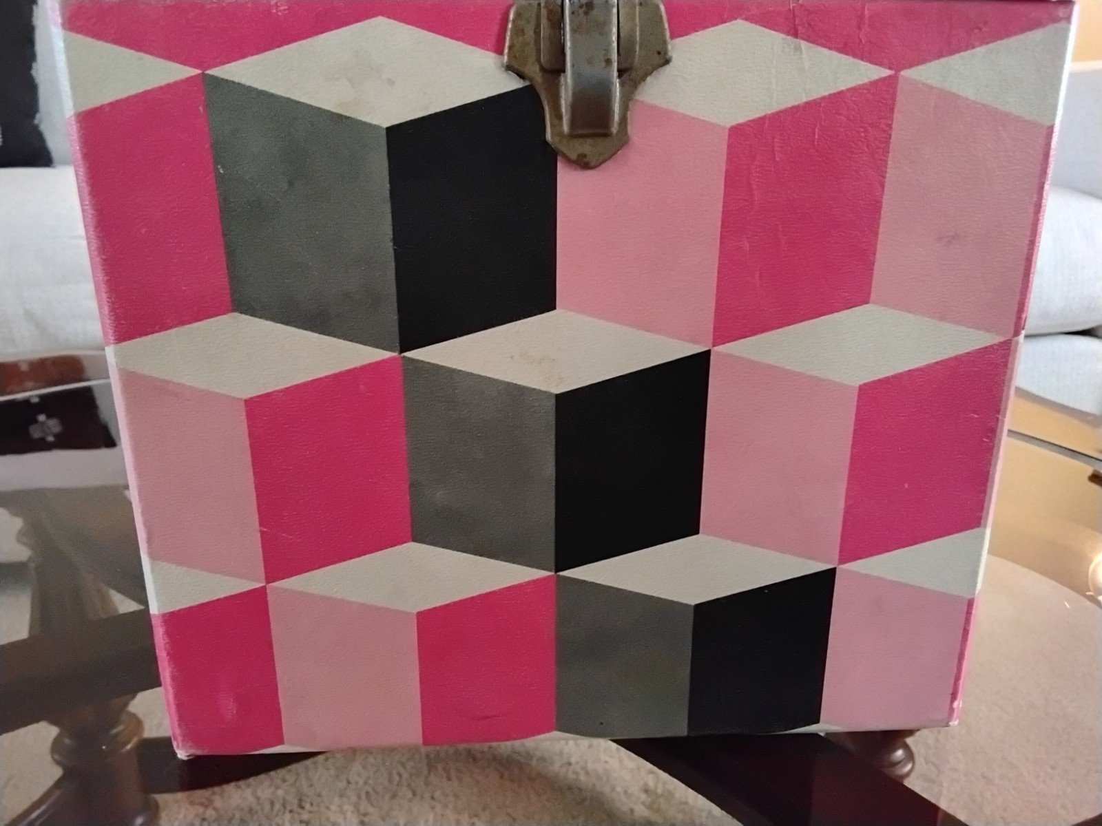 Platter-Pak 1960s Psychedelic Vinyl Record Storage Box Case 45 45’s 1 Owner Pink