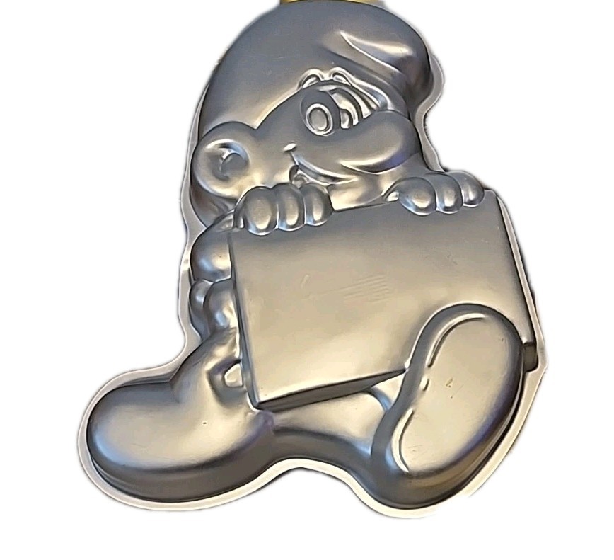 Smurf Wilton 1983 Cake Pan #502-4033 with Message Board & Instructions