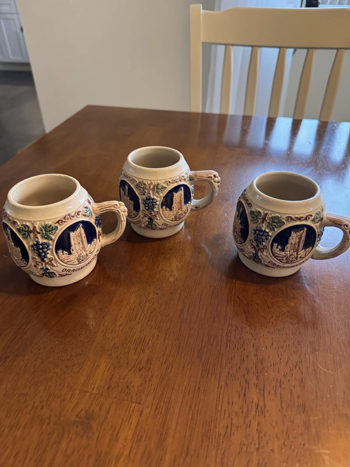 Gerz German Mug / Stein Drachenfels Feindl Bruder Mauseturm Ruine Maus SET of 3