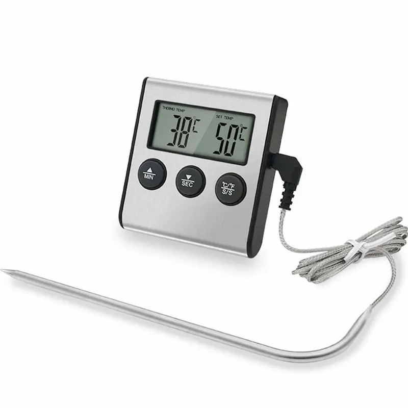 Remote Kitchen Digital Cooking Thermometer Probe Meat Food Temperature w/Timer