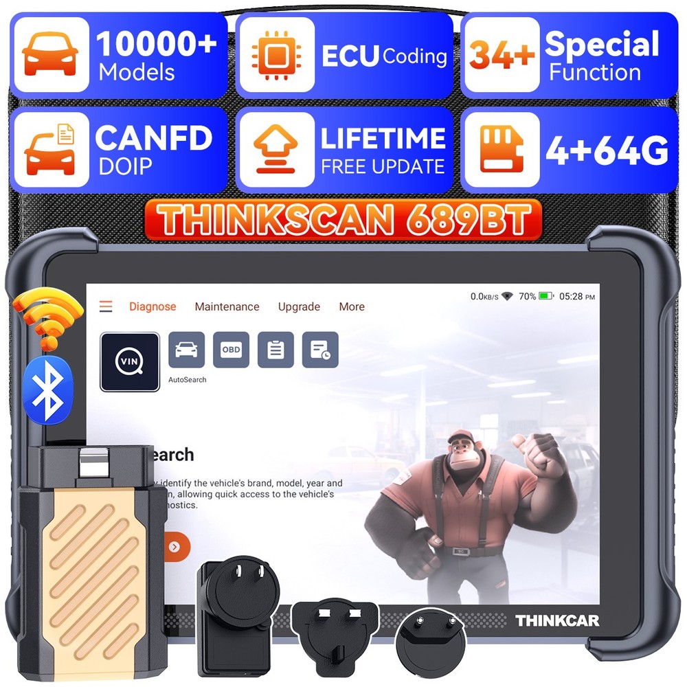ThinkScan 689 BT Auto Diagnostic Scan Bidirectional OBD2 Scanner E.CU Coding NEW