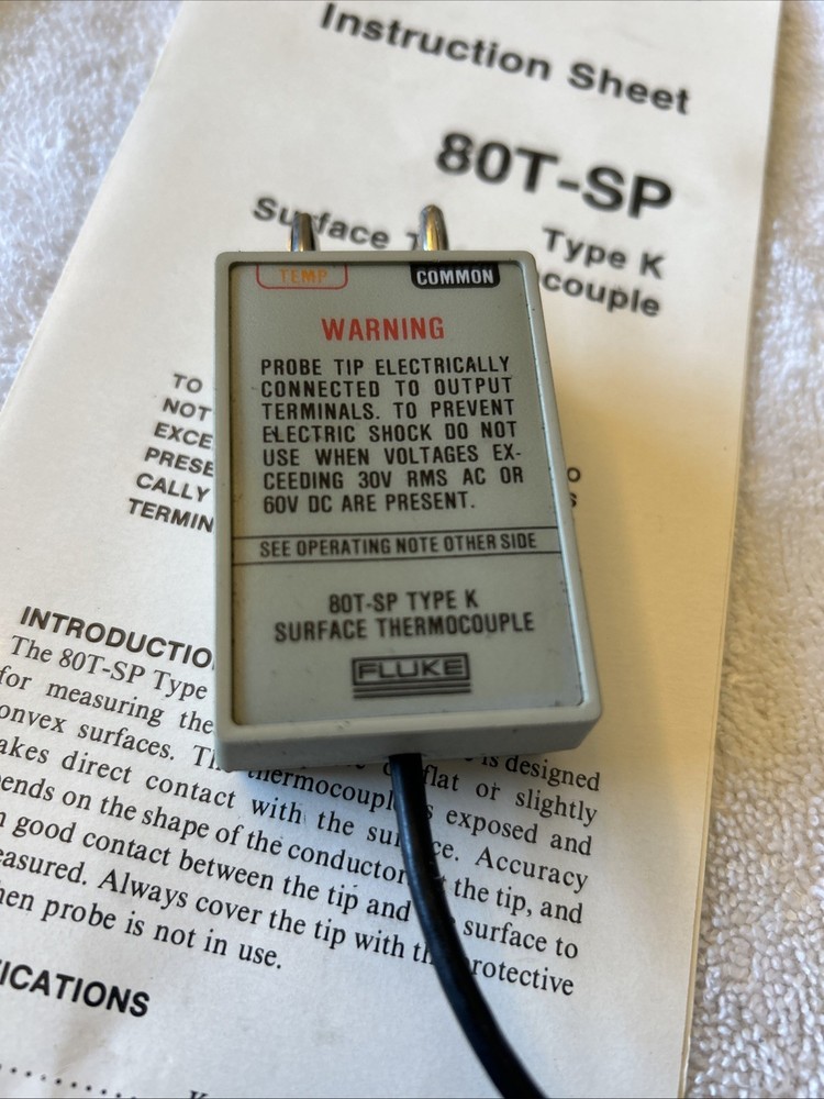 Fluke 80T-SP Type K Surface Thermocouple