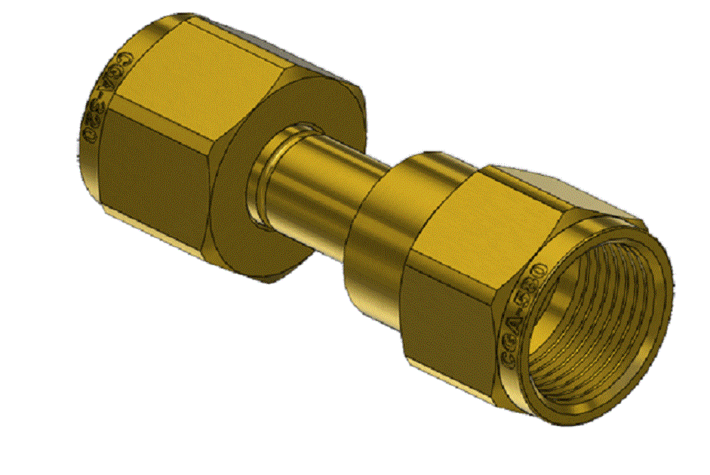 CGA-320 to CGA-580 Adapter CO2 Carbon Dioxide Bottle to Argon Nitrogen Regulator