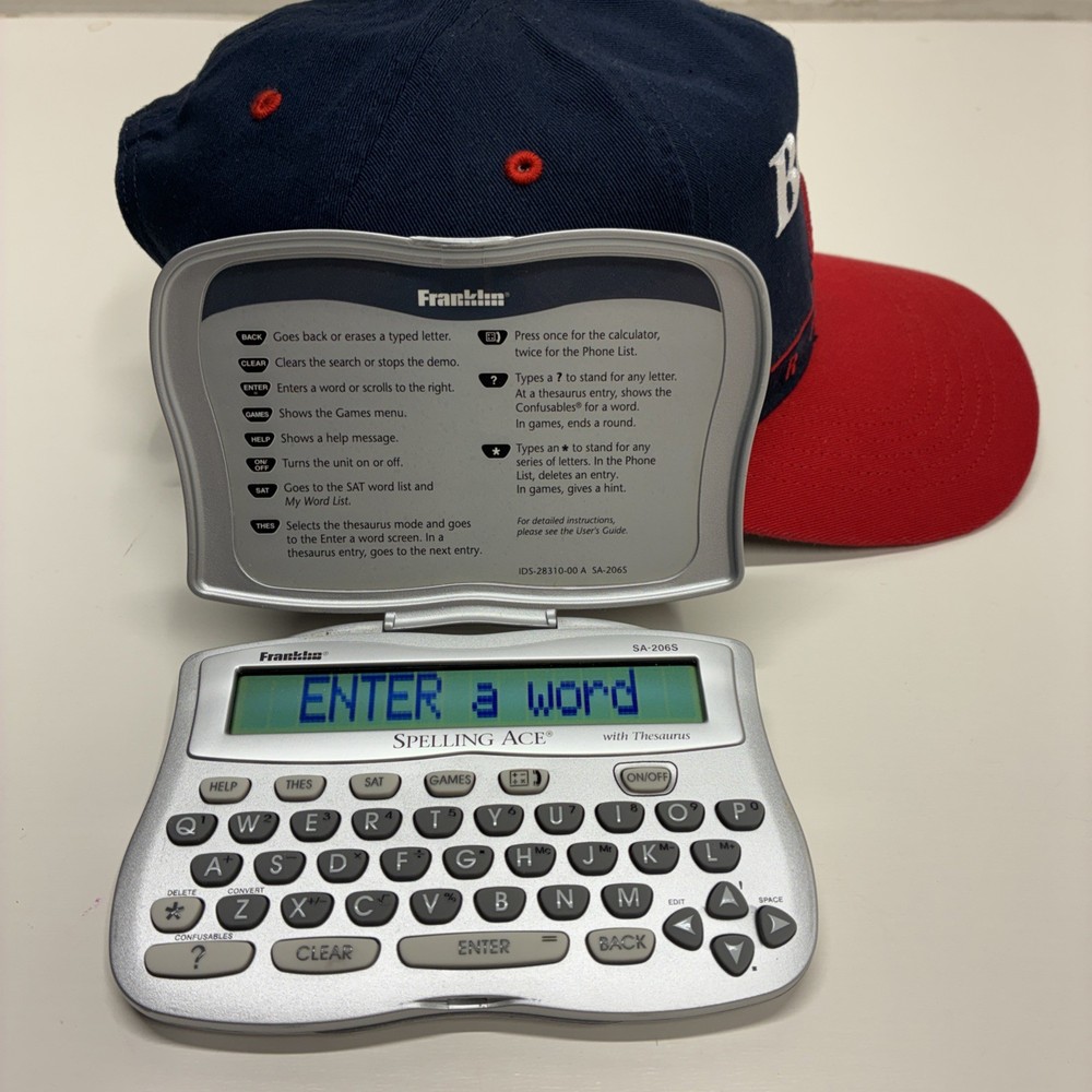 Franklin Spelling Ace W/ Thesaurus SA-206S Handheld Electronic Learning Tested..