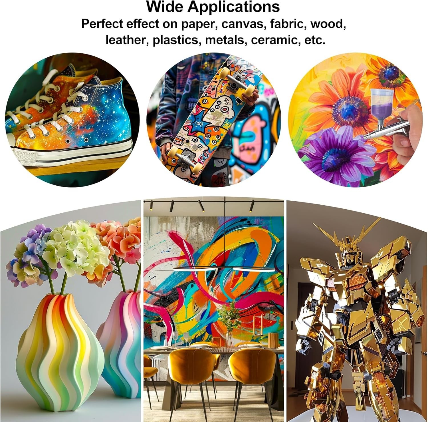 FansArriche Airbrush Paint Set, 20 Colors Acrylic Air brush Paint Kit, Ready...