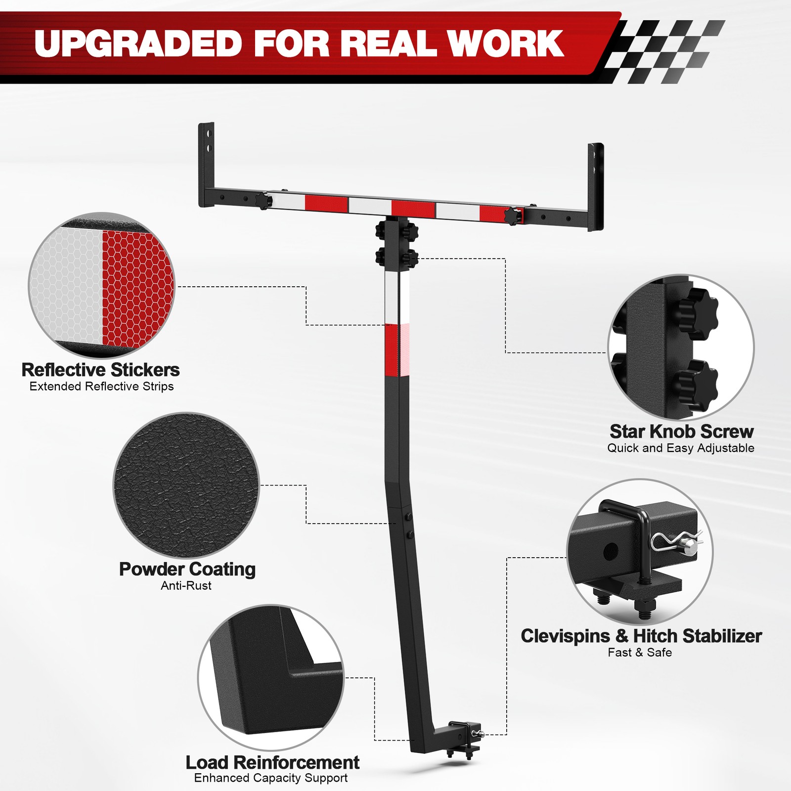 2-inch Trailer Hitch Load Distributor Truck Trailer Hitch Ladder Rack Tailgate