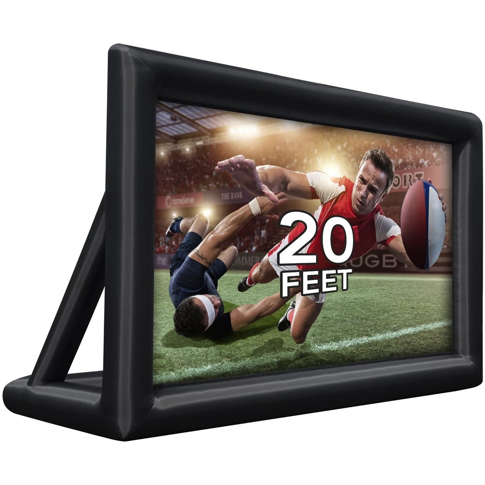 Inflatable Projector Screen, 20FT Portable Blow Up Outside Projector Screen, ...