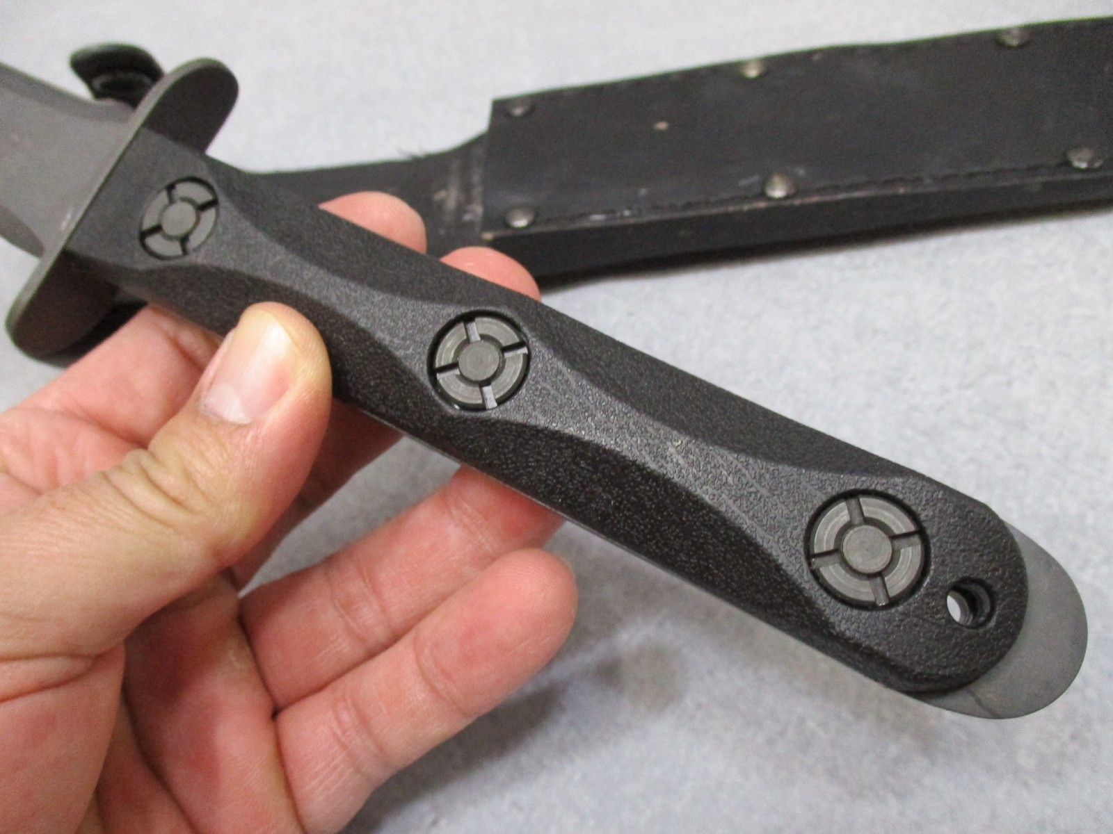 KA-BAR EK44 Commando Knife John Ek Fixed Blade w/ Leather Sheath Used