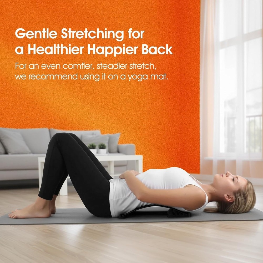 Back Stretcher for Lower Back Pain Relief – 4-Level Adjustable Lumbar Support...