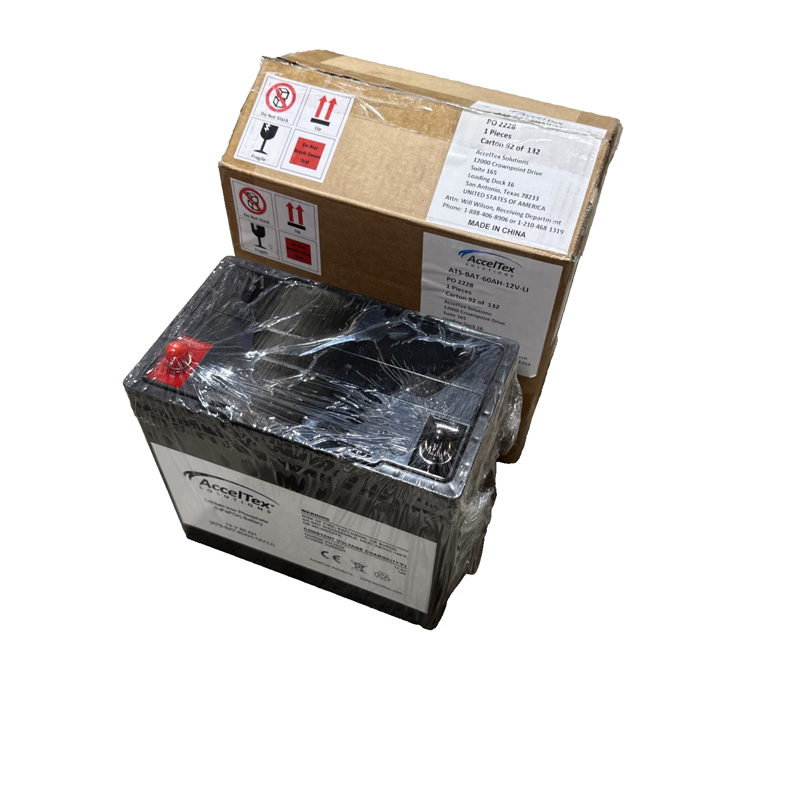 🔴AccelTex ATS-BAT-60AH-12V-LI 12V Solar RV Lithium Iron LiFePO4 Battery -NEW‼️B