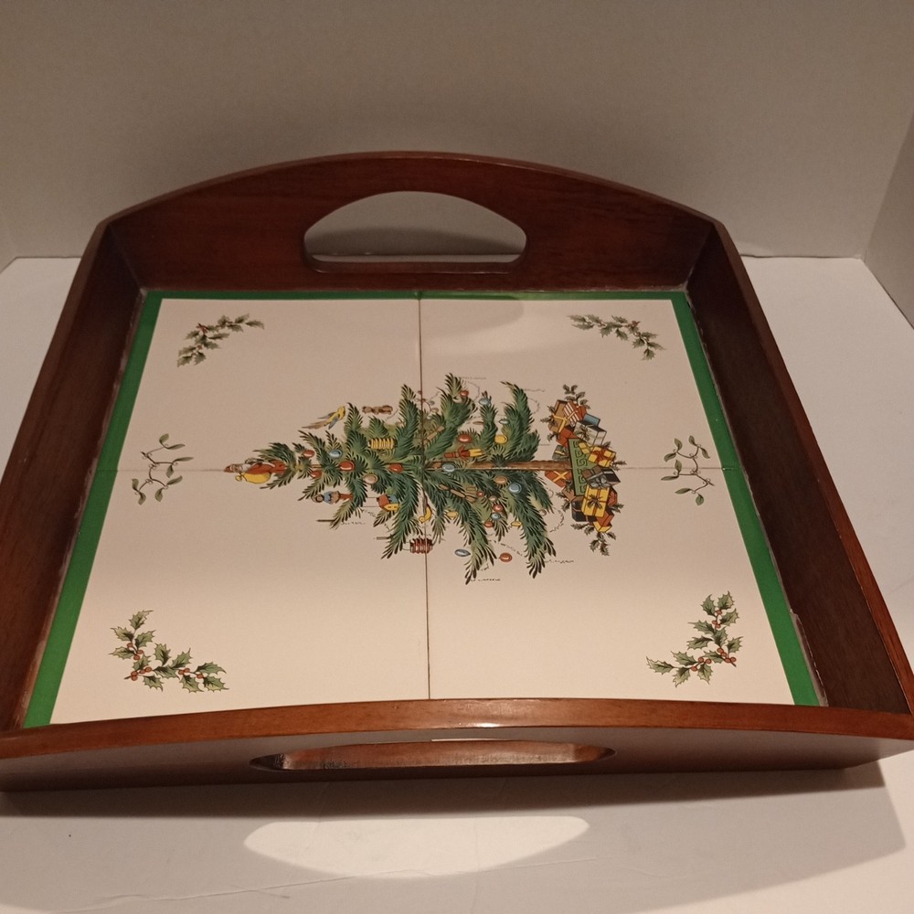Christmas Tree Spode Four Tile Tray