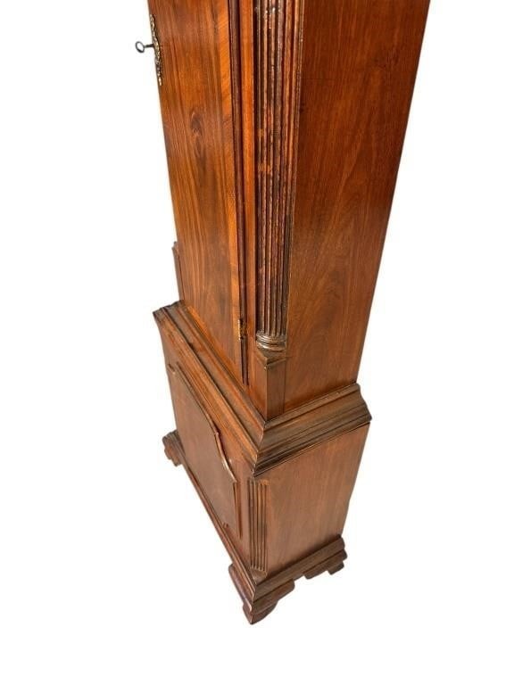 19thc BROUGH WORKINGTON MAHOGANY TALL CASE CLOCK