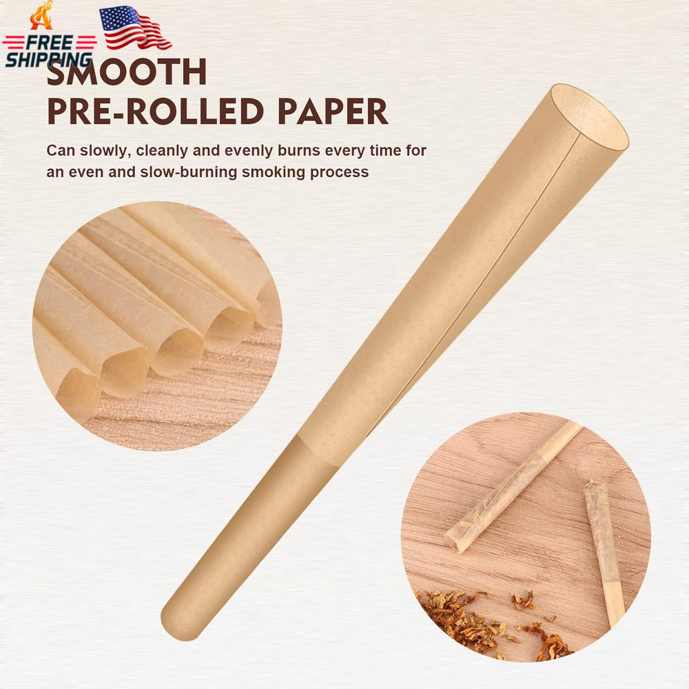 1-1/4 Rolling Papers Pre Rolled Cones | 72 Pack | Natural Pre Rolled Rolling Pap