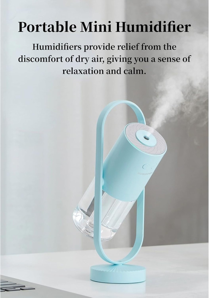 Humidifier, Compact 360° Rotating Cool Mist Air Humidifier Automatic Shutdown fo
