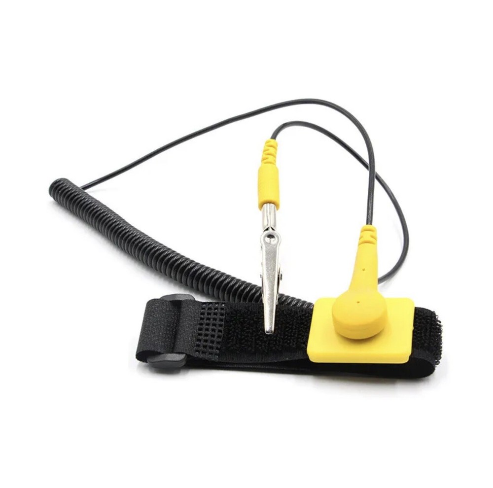 2 Pack Anti-Static Adjustable Grounding Wrist Strap Components Black,Yellow