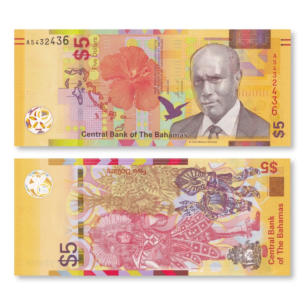 Bahamas 5 Dollars, 2020, B351a, UNC