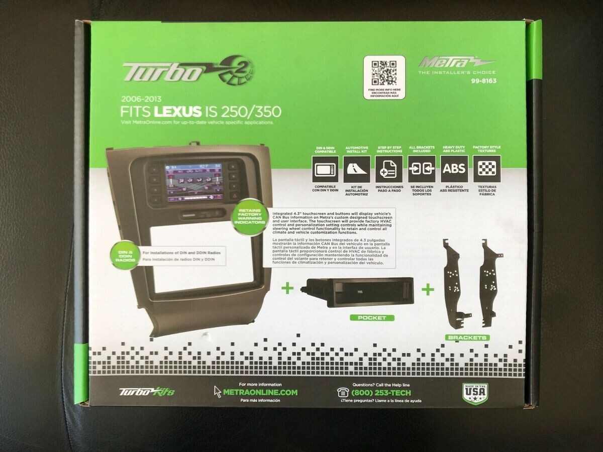 METRA 99-8163 /SINGLE OR DOUBLE DIN DASH KIT 2006-2015 LEXUS IS MODELS (W/O NAV)