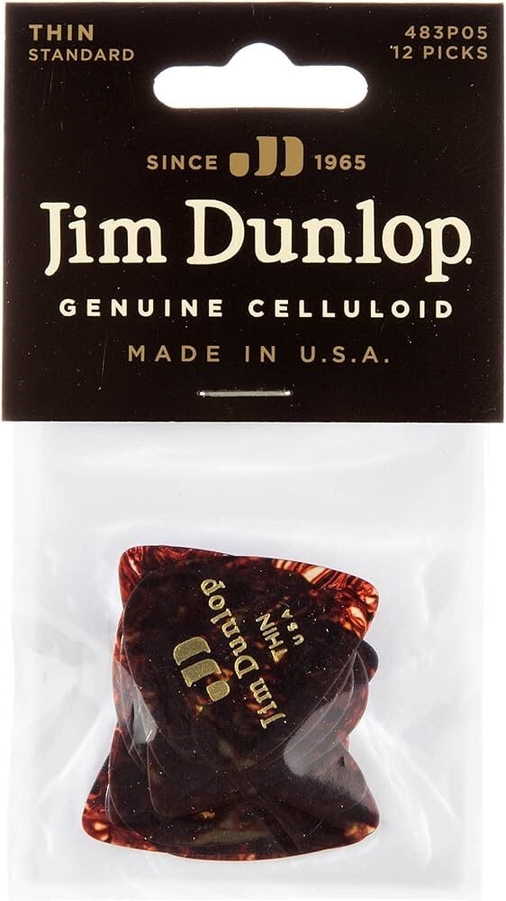NEW Dunlop 483P05 Standard Celluloid Shell Guitar Picks (12), THIN
