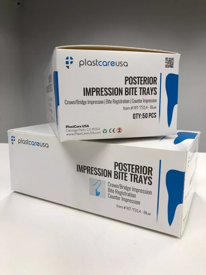 35 (1 Bag) Dental Bite Registration​ Impression Triple Trays, Posterior