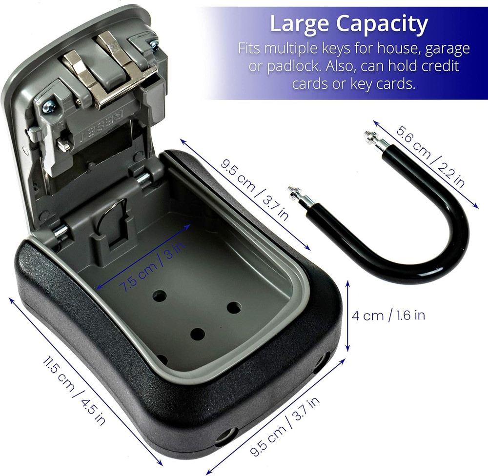 Lock Box for Keys with Code - Realtor Spare Key Lockbox Outdoor - Combination...