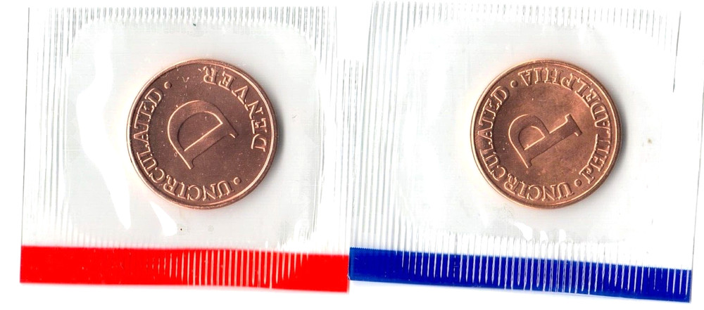 1994 P & D US TREASURY BRASS MINT TOKEN SET IN MINT CELLO